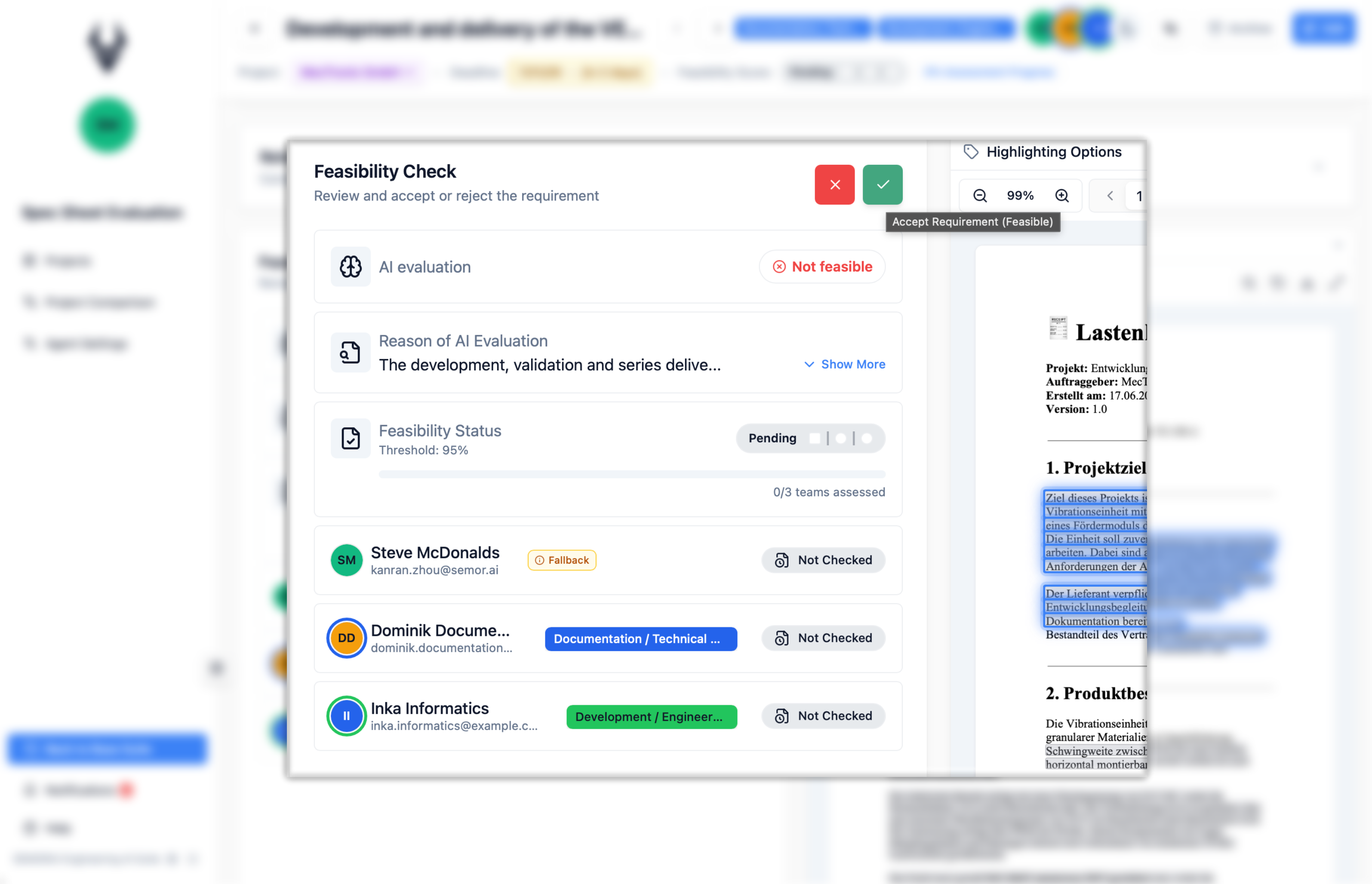 Dashboard with open assignments and progress